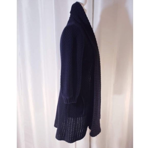 GUESS Size Medium, Black Knit Open Front Cardigan Sweater - Picture 3 of 4